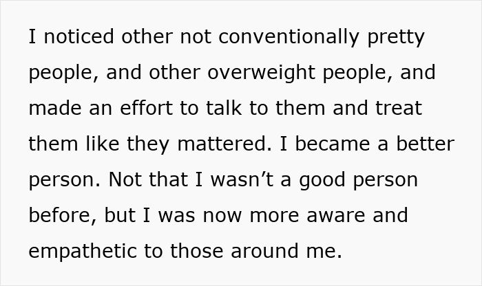 Alt text: Woman reveals how life changed after losing pretty privilege, embracing empathy and personal growth for the best Alt text: Woman reveals how life changed after losing pretty privilege, embracing empathy and personal growth for the best