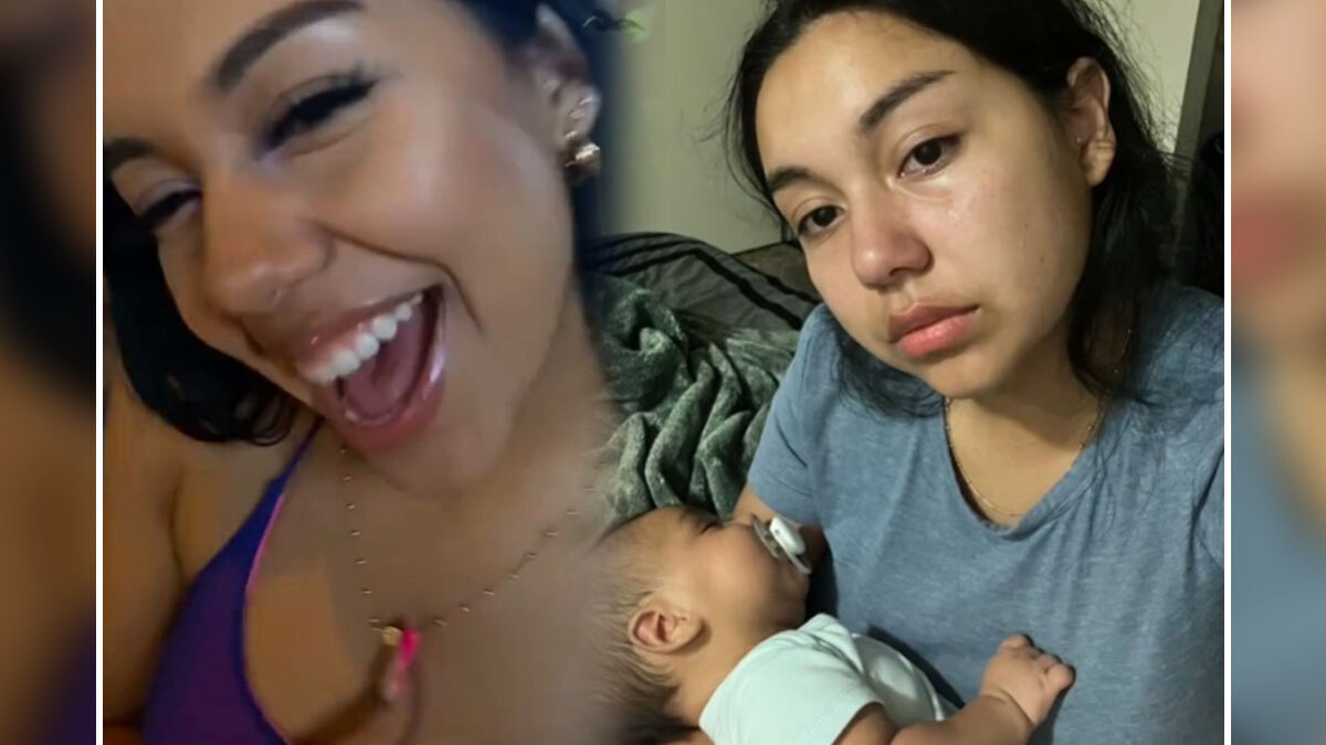 Before and after photos showing moms and their emotional changes after giving birth and losing their spark.