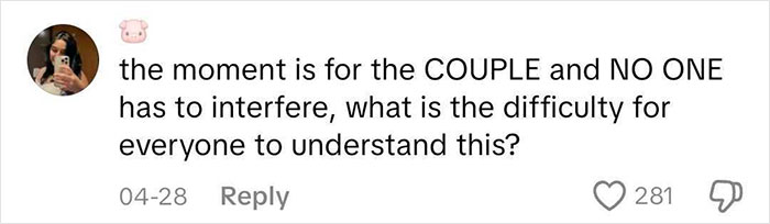 Comment expressing frustration over interference during a baby's gender reveal celebration, sparking heated debate online. Comment expressing frustration over interference during a baby's gender reveal celebration, sparking heated debate online.