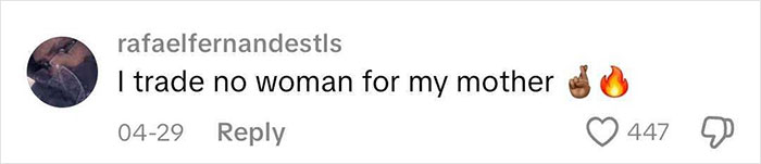Comment on social media expressing strong loyalty to mother during a heated debate about a man's reaction at a baby's gender reveal. Comment on social media expressing strong loyalty to mother during a heated debate about a man's reaction at a baby's gender reveal.