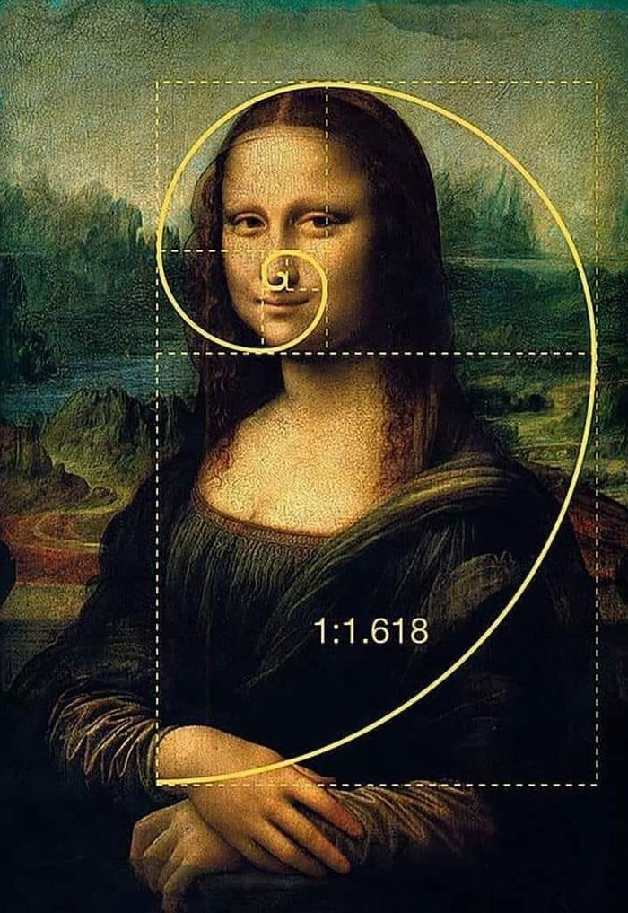 Mona Lisa portrait with golden ratio spiral overlay illustrating science and beauty in determining the most beautiful woman. Mona Lisa portrait with golden ratio spiral overlay illustrating science and beauty in determining the most beautiful woman.