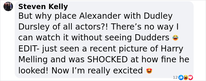 Comment about Harry Potter star Harry Melling’s role in a graphic, X-rated gay film earning an 8-minute standing ovation. Comment about Harry Potter star Harry Melling’s role in a graphic, X-rated gay film earning an 8-minute standing ovation.
