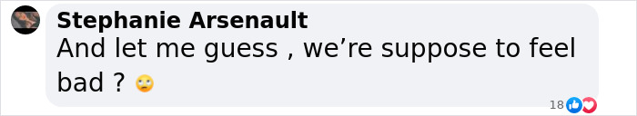 Screenshot of social media comment by Stephanie Arsenault questioning if people are supposed to feel bad about adult content creator hospital story Screenshot of social media comment by Stephanie Arsenault questioning if people are supposed to feel bad about adult content creator hospital story