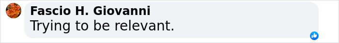 Comment on social media by Fascio H. Giovanni stating Trying to be relevant with a small profile picture. Comment on social media by Fascio H. Giovanni stating Trying to be relevant with a small profile picture.