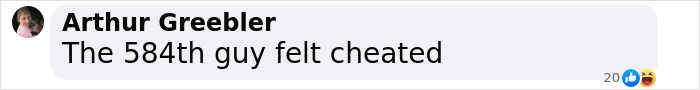 Comment about the 584th man feeling cheated shared on social media after adult content creator's hospital update on bleeding. Comment about the 584th man feeling cheated shared on social media after adult content creator's hospital update on bleeding.