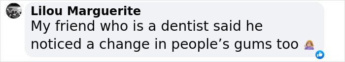 Comment discussing dentist noticing changes in gums related to the bizarre side effect called Ozempic Mouth from weight-loss substance. Comment discussing dentist noticing changes in gums related to the bizarre side effect called Ozempic Mouth from weight-loss substance.
