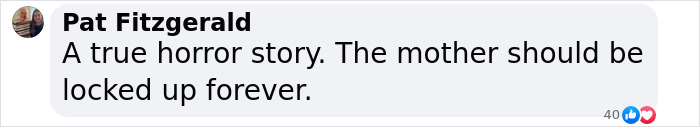 Screenshot of a social media comment about a true horror story involving a 7-year-old girl found in a closet. Screenshot of a social media comment about a true horror story involving a 7-year-old girl found in a closet.