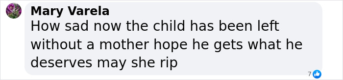 Comment by Mary Varela expressing sorrow over a toddler found covered in blood after tragic event involving influencer. Comment by Mary Varela expressing sorrow over a toddler found covered in blood after tragic event involving influencer.
