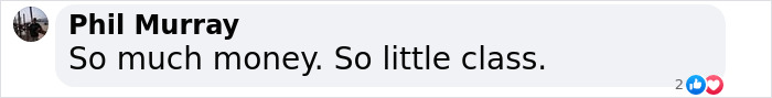 Screenshot of a social media comment criticizing David Beckham's 50th birthday party during family feud controversy. Screenshot of a social media comment criticizing David Beckham's 50th birthday party during family feud controversy.