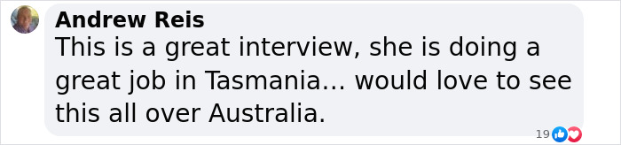Comment by Andrew Reis praising a Tasmanian interview amid a fiery debate on domestic violence by women and men. Comment by Andrew Reis praising a Tasmanian interview amid a fiery debate on domestic violence by women and men.