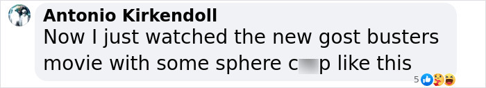 Comment on social media discussing a new ghostbusters movie featuring a mysterious sphere connected to UFO origin of birth research. Comment on social media discussing a new ghostbusters movie featuring a mysterious sphere connected to UFO origin of birth research.