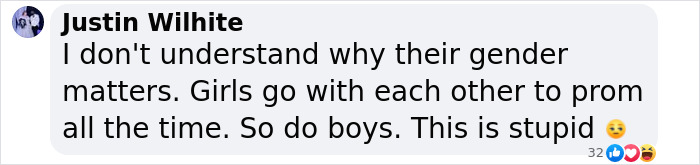 Comment from Justin Wilhite discussing confusion over gender issues related to teen girl expelled from Christian school over her trans prom date. Comment from Justin Wilhite discussing confusion over gender issues related to teen girl expelled from Christian school over her trans prom date.