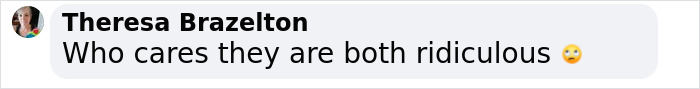 Comment from Theresa Brazelton expressing disagreement about Kanye West and Bianca Censori being ridiculous in an online discussion. Comment from Theresa Brazelton expressing disagreement about Kanye West and Bianca Censori being ridiculous in an online discussion.