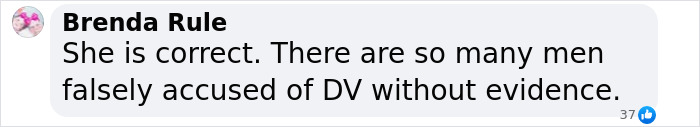 Comment from Brenda Rule discussing false accusations in domestic violence cases amidst fiery debate on women committing domestic violence. Comment from Brenda Rule discussing false accusations in domestic violence cases amidst fiery debate on women committing domestic violence.