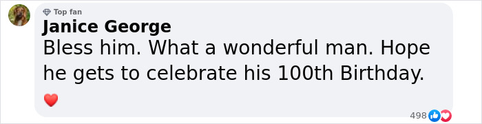 Comment from Janice George sending well wishes to David Attenborough, hoping he celebrates his 100th birthday. Comment from Janice George sending well wishes to David Attenborough, hoping he celebrates his 100th birthday.