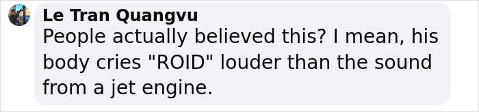 Comment by Le Tran Quangvu questioning belief in Liver King's raw animal diet claims and mentioning suspicion of steroids. Comment by Le Tran Quangvu questioning belief in Liver King's raw animal diet claims and mentioning suspicion of steroids.