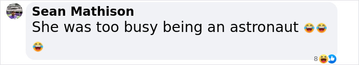 Social media comment referencing Katy Perry being too busy as an astronaut during her world tour setback. Social media comment referencing Katy Perry being too busy as an astronaut during her world tour setback.