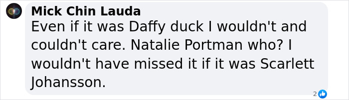 Comment discussing a vlogger recording a video unaware of sitting next to an A-list star, mentioning celebrities. Comment discussing a vlogger recording a video unaware of sitting next to an A-list star, mentioning celebrities.