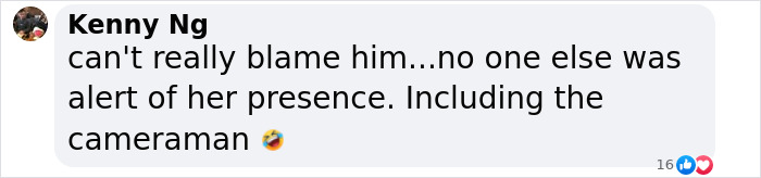 Comment on social media post about a vlogger recording a video unaware of sitting next to an A-list star. Comment on social media post about a vlogger recording a video unaware of sitting next to an A-list star.