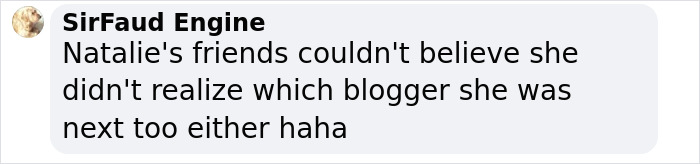 Comment on social media post discussing a vlogger unknowingly recording a video next to an A-list star. Comment on social media post discussing a vlogger unknowingly recording a video next to an A-list star.