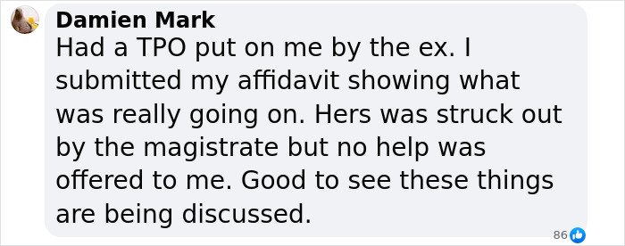 Comment by Damien Mark on domestic violence cases, sharing his experience and noting the ongoing debate about women and men perpetrators. Comment by Damien Mark on domestic violence cases, sharing his experience and noting the ongoing debate about women and men perpetrators.