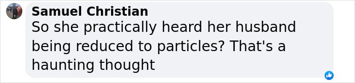 Comment from Samuel Christian expressing a haunting reaction related to OceanGate CEO’s wife’s implosion moment. Comment from Samuel Christian expressing a haunting reaction related to OceanGate CEO’s wife’s implosion moment.