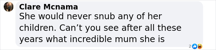 Comment by Clare Mcnama defending a mother amid David Beckham's 50th birthday family feud on social media. Comment by Clare Mcnama defending a mother amid David Beckham's 50th birthday family feud on social media.