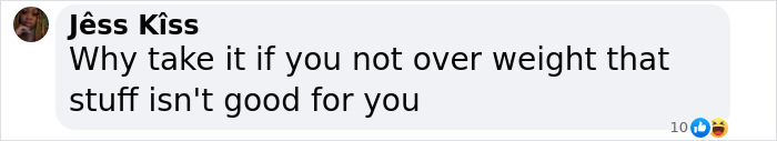 Comment discussing weight and health concerns related to Ozempic use after Sharon Osbourne's appearance. Comment discussing weight and health concerns related to Ozempic use after Sharon Osbourne's appearance.