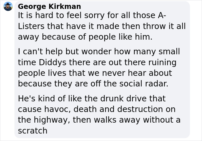 User comment mentioning Diddy's impact compared to Britney Spears' wild party referenced during trial discussion. User comment mentioning Diddy's impact compared to Britney Spears' wild party referenced during trial discussion.