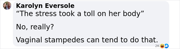 Screenshot of a social media comment discussing bleeding and health impact after extreme adult content activity. Screenshot of a social media comment discussing bleeding and health impact after extreme adult content activity.