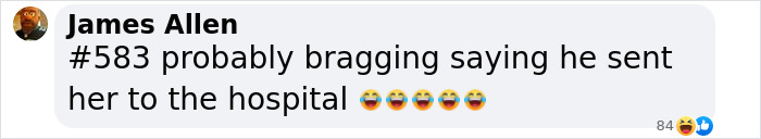 Screenshot of a social media comment joking about sending someone to the hospital after sleeping with 583 men, referencing bleeding. Screenshot of a social media comment joking about sending someone to the hospital after sleeping with 583 men, referencing bleeding.