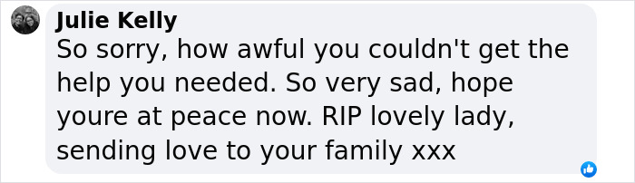 Comment expressing sympathy for an experienced skydiver with over 400 flights who seems to have jumped to her demise on purpose. Comment expressing sympathy for an experienced skydiver with over 400 flights who seems to have jumped to her demise on purpose.