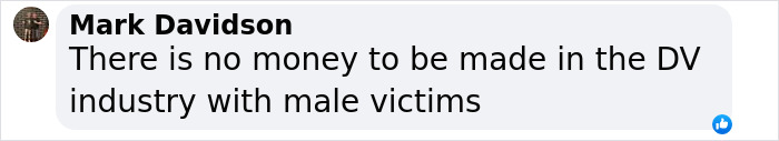 Comment by Mark Davidson on social media expressing views in a fiery debate about domestic violence and gender. Comment by Mark Davidson on social media expressing views in a fiery debate about domestic violence and gender.