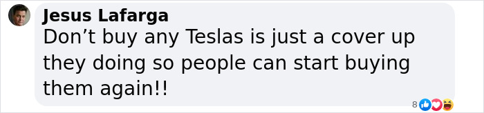 Comment warning against buying Teslas, suggesting it’s a cover-up while Tesla searches for a new CEO to replace Elon Musk. Comment warning against buying Teslas, suggesting it’s a cover-up while Tesla searches for a new CEO to replace Elon Musk.