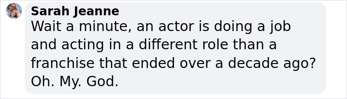 Screenshot of social media comment discussing an actor’s role in a film outside the Harry Potter franchise. Screenshot of social media comment discussing an actor’s role in a film outside the Harry Potter franchise.