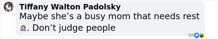 Screenshot of a social media comment by Tiffany Walton Padolsky discussing rest and judgment in a conversation. Screenshot of a social media comment by Tiffany Walton Padolsky discussing rest and judgment in a conversation.