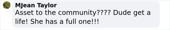 Comment from MJean Taylor expressing strong opinion about Meghan Markle's Montecito neighbor and community impact. Comment from MJean Taylor expressing strong opinion about Meghan Markle's Montecito neighbor and community impact.