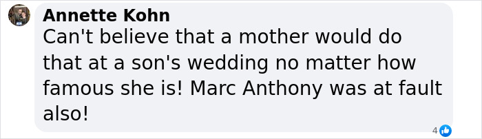Facebook comment expressing disbelief at a mother allegedly ruining her son's wedding and mentioning Nicola Peltz crying. Facebook comment expressing disbelief at a mother allegedly ruining her son's wedding and mentioning Nicola Peltz crying.