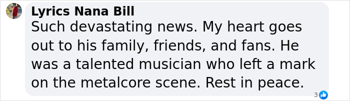 Comment expressing condolences for a famous drummer who lost his life in a San Diego plane crash. Comment expressing condolences for a famous drummer who lost his life in a San Diego plane crash.