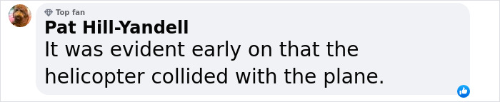 Comment mentioning the helicopter collided with the plane moments before the horrific DC plane crash involving an army pilot. Comment mentioning the helicopter collided with the plane moments before the horrific DC plane crash involving an army pilot.