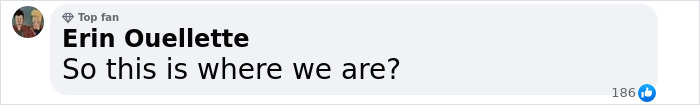 Comment by social media user Erin Ouellette questioning the situation after Taylor Swift is deemed no longer hot by President Trump. Comment by social media user Erin Ouellette questioning the situation after Taylor Swift is deemed no longer hot by President Trump.