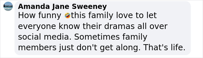 Comment from Amanda Jane Sweeney about family drama and social media during David Beckham's 50th birthday party feud. Comment from Amanda Jane Sweeney about family drama and social media during David Beckham's 50th birthday party feud.