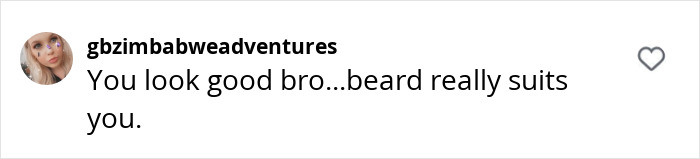 Comment praising Prison Break star Dominic Purcell’s unrecognizable new look, highlighting his beard suits him well.