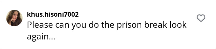 Comment on social media post asking Prison Break star Dominic Purcell to recreate his iconic look again.