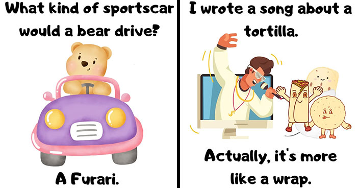 This Artist Created 44 Funny Comics Based On Puns, And They’re So Bad They’re Good