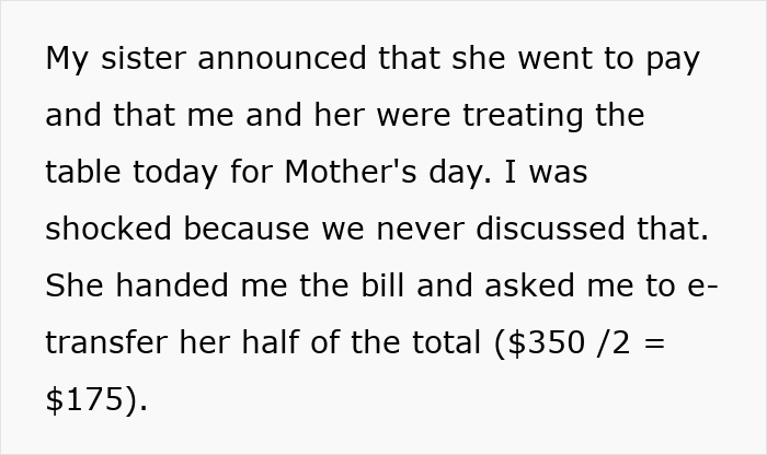Person finds out after dinner they’re treating the table, shocked and refusing to pay half the unexpected bill. Person finds out after dinner they’re treating the table, shocked and refusing to pay half the unexpected bill.