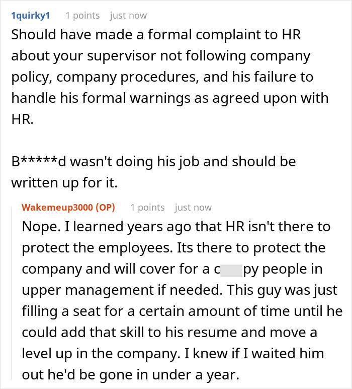 Reddit comments discussing a manager trying to fire an employee with baseless claims and issues with HR protection policies. Reddit comments discussing a manager trying to fire an employee with baseless claims and issues with HR protection policies.