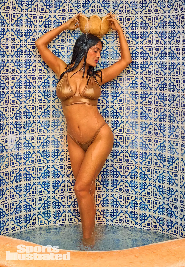 "Not Necessarily The Model Type": Salma Hayek Strips Down For Sports Illustrated Swimsuit Cover "Not Necessarily The Model Type": Salma Hayek Strips Down For Sports Illustrated Swimsuit Cover