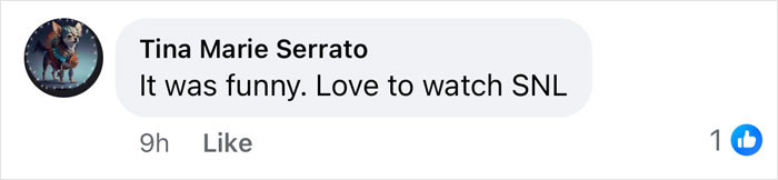 Screenshot of a social media comment praising the humor in SNL related to Scarlett Johansson and husband’s roast beef joke revenge. Screenshot of a social media comment praising the humor in SNL related to Scarlett Johansson and husband’s roast beef joke revenge.