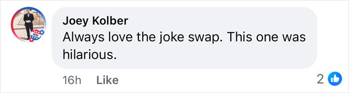 Comment on social media praising the hilarious joke swap involving Scarlett Johansson and husband after SNL roast beef joke. Comment on social media praising the hilarious joke swap involving Scarlett Johansson and husband after SNL roast beef joke.